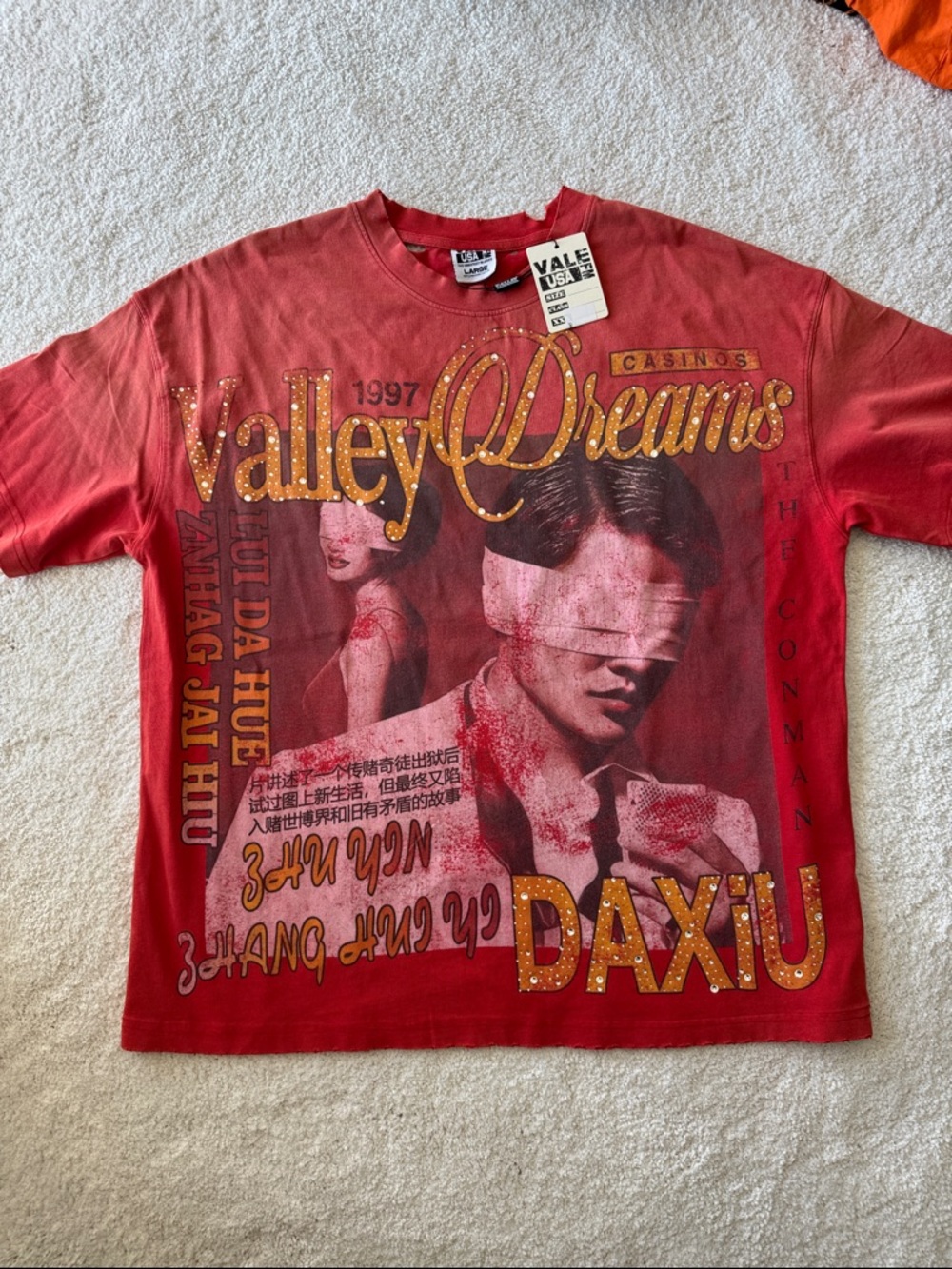 Vale Forever Vale Red Graphic Tee with Rhinestone Accents